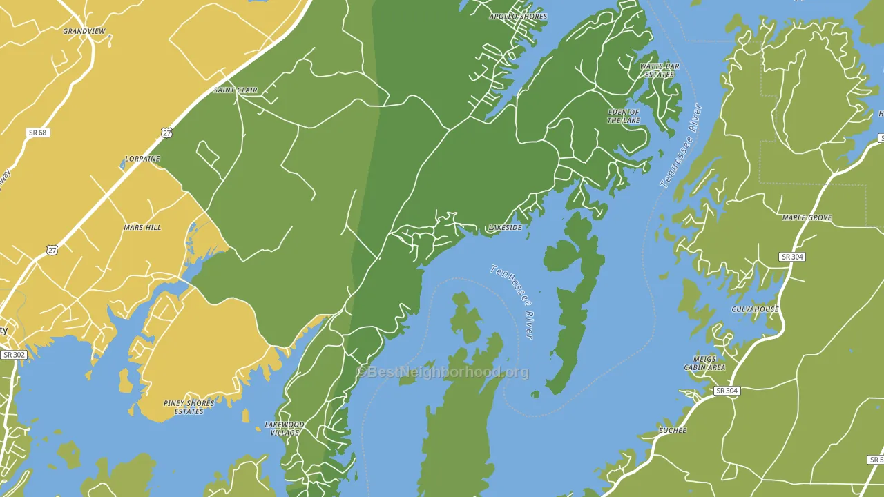 Watts Bar Estates, TN block-group voter-turnout map
