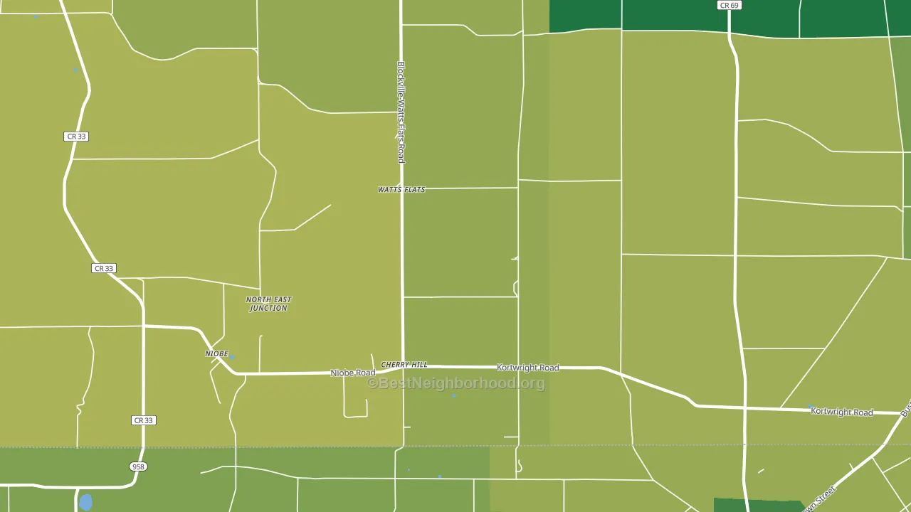 Watts Flats, NY block-group voter-turnout map