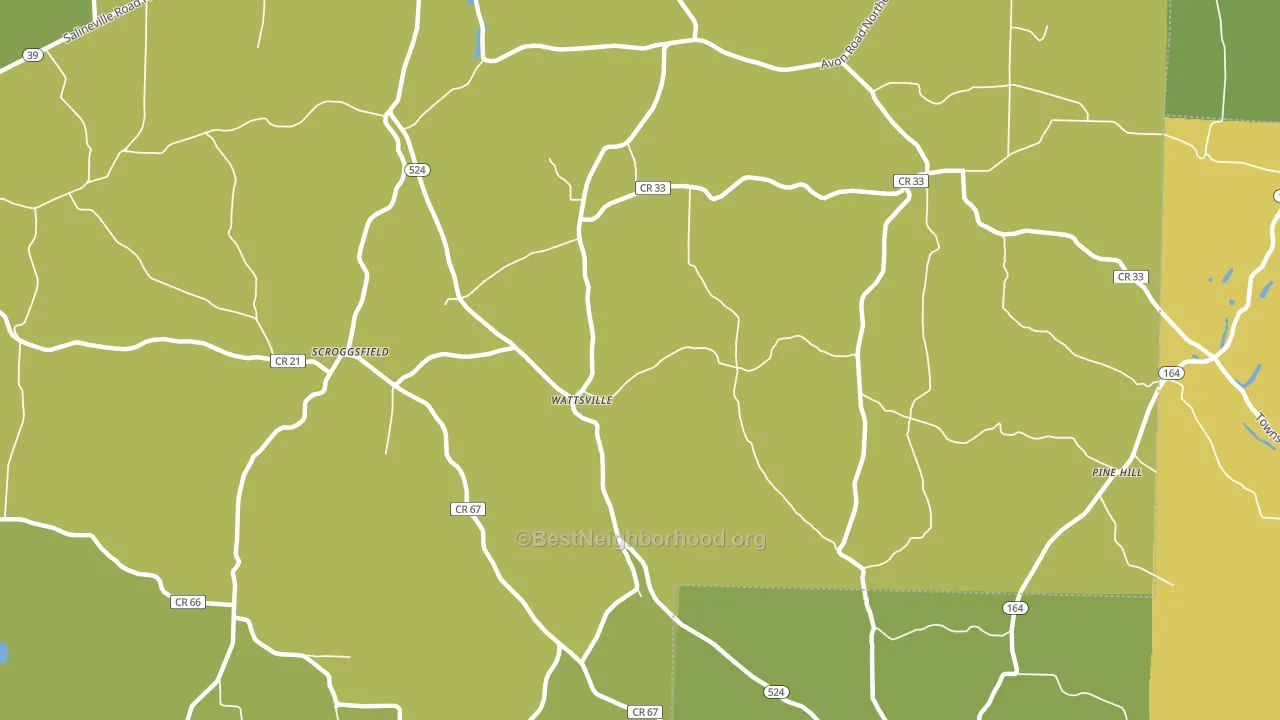 Wattsville, OH block-group voter-turnout map