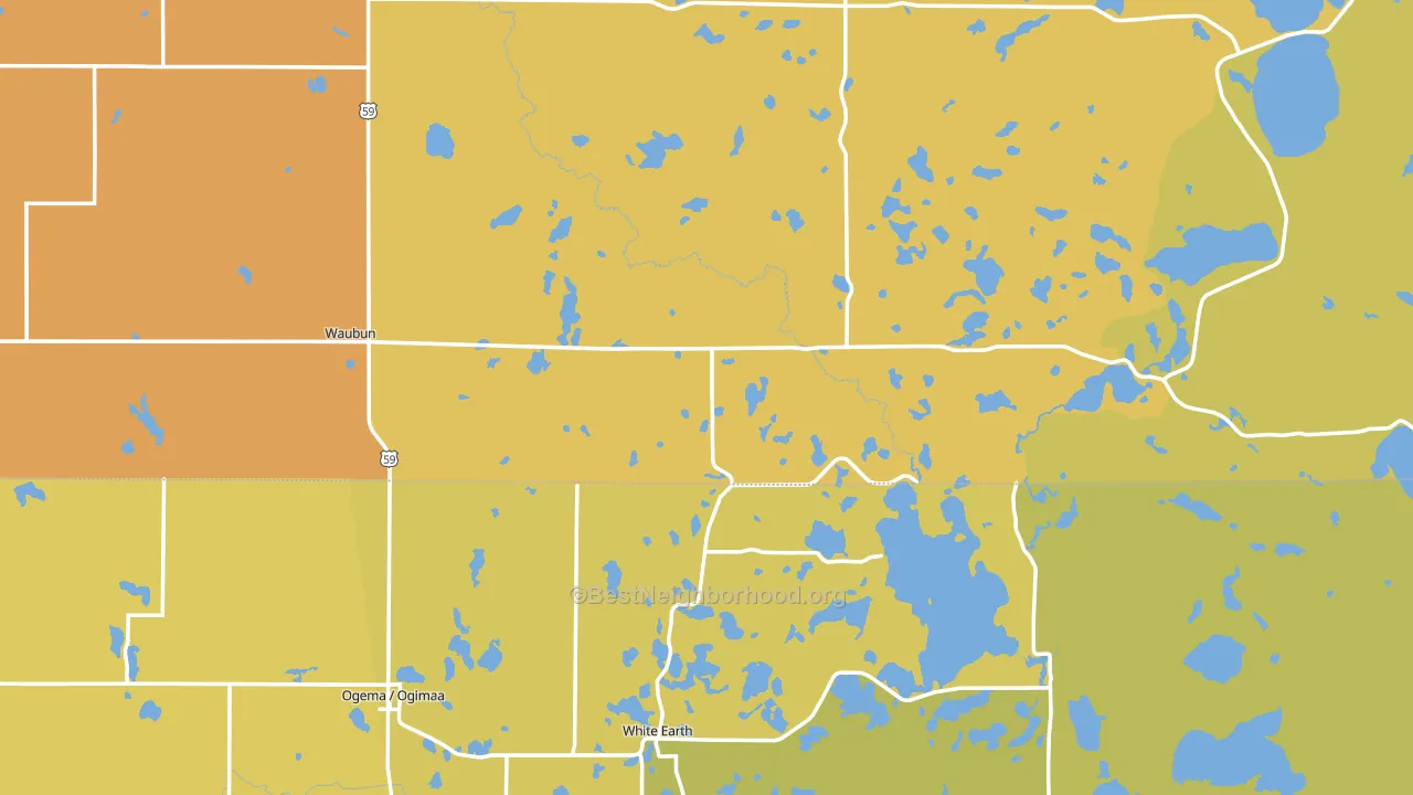 Waubun, MN block-group voter-turnout map