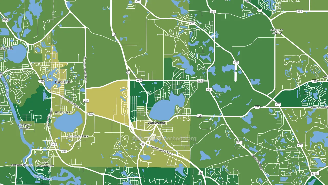 Wauconda, IL block-group voter-turnout map