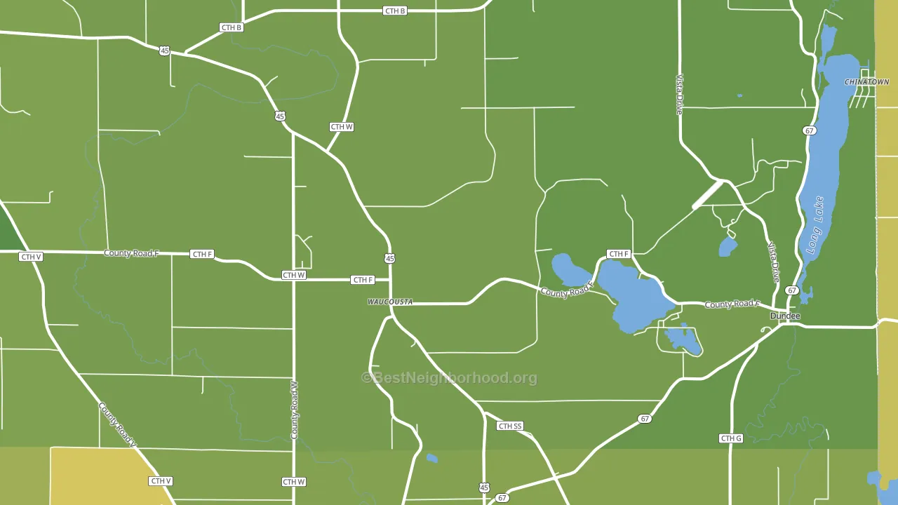 Waucousta, WI block-group voter-turnout map