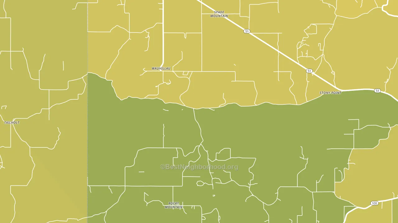 Wauhillau, OK block-group voter-turnout map