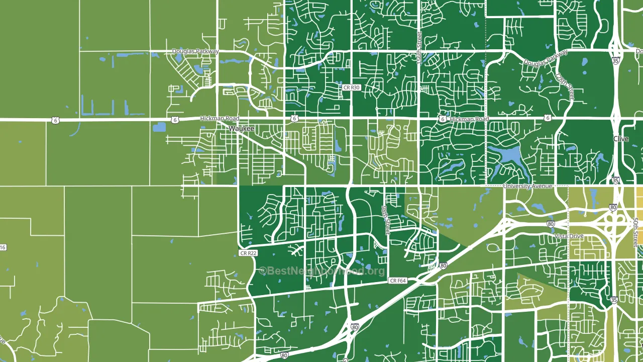 Waukee, IA block-group voter-turnout map
