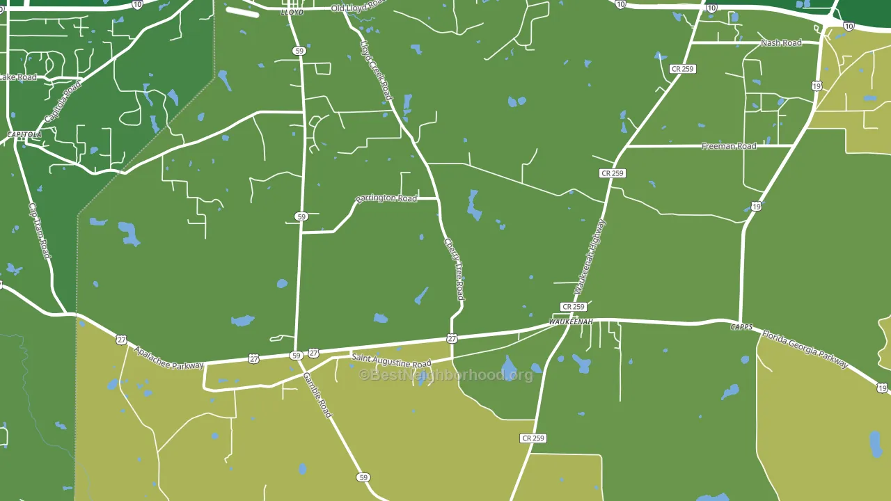 Waukeenah, FL block-group voter-turnout map