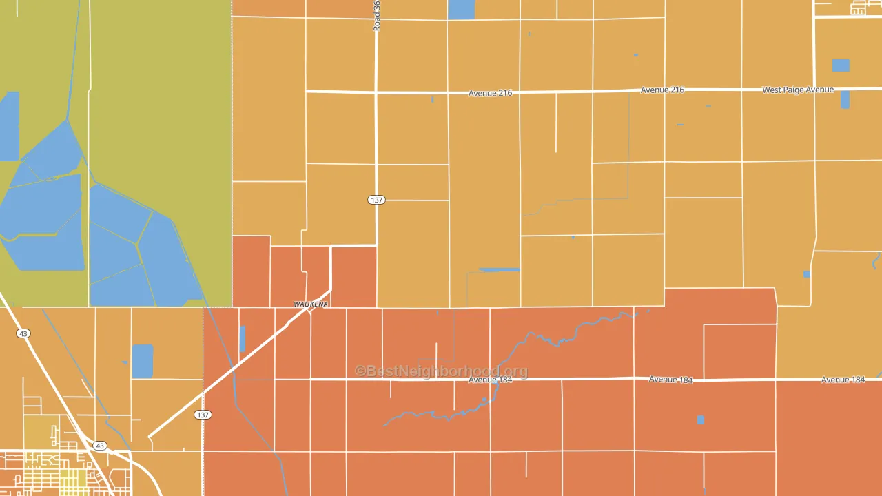 Waukena, CA block-group voter-turnout map