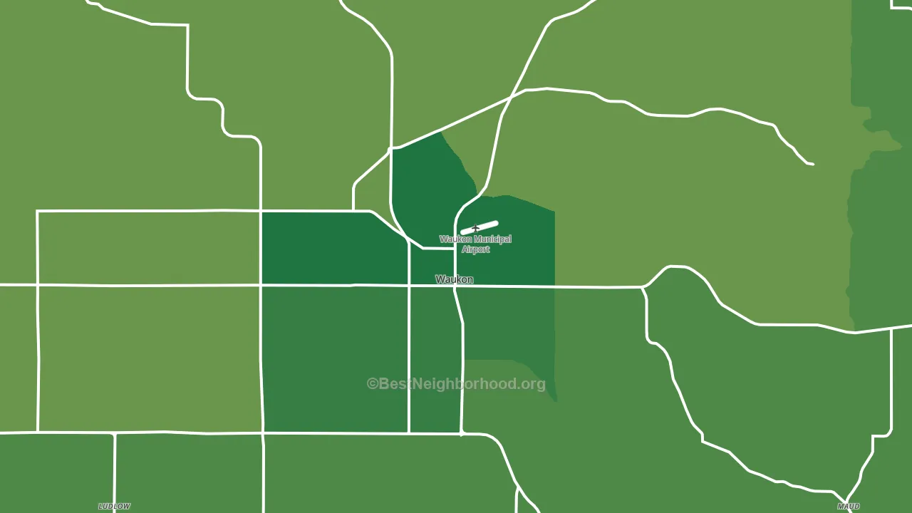 Waukon, IA block-group voter-turnout map