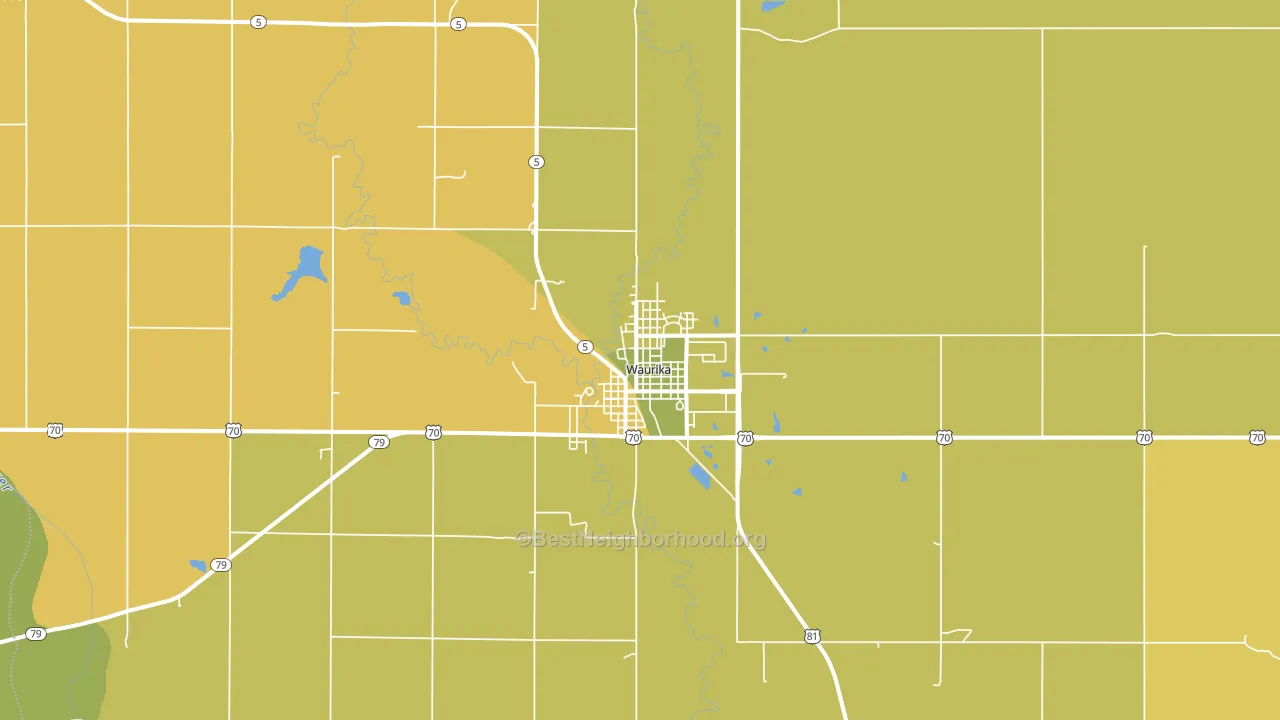 Waurika, OK block-group voter-turnout map