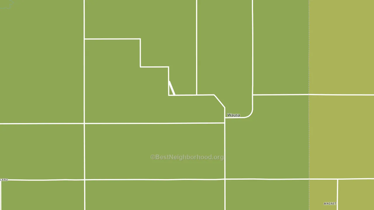 Wausa, NE block-group voter-turnout map