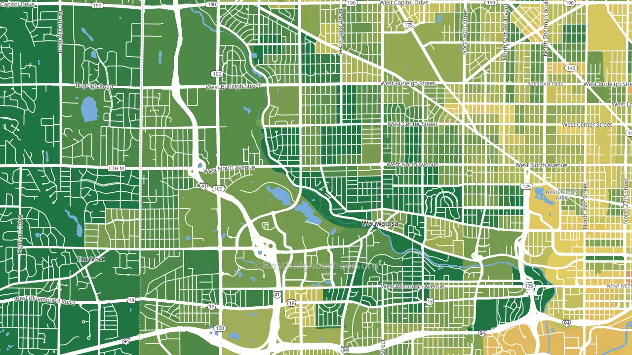 Wauwatosa, WI block-group voter-turnout map