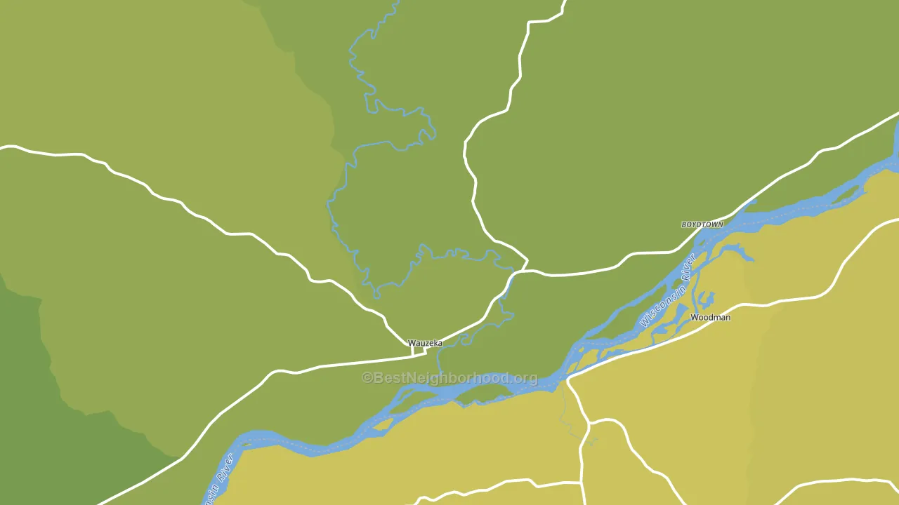 Wauzeka, WI block-group voter-turnout map
