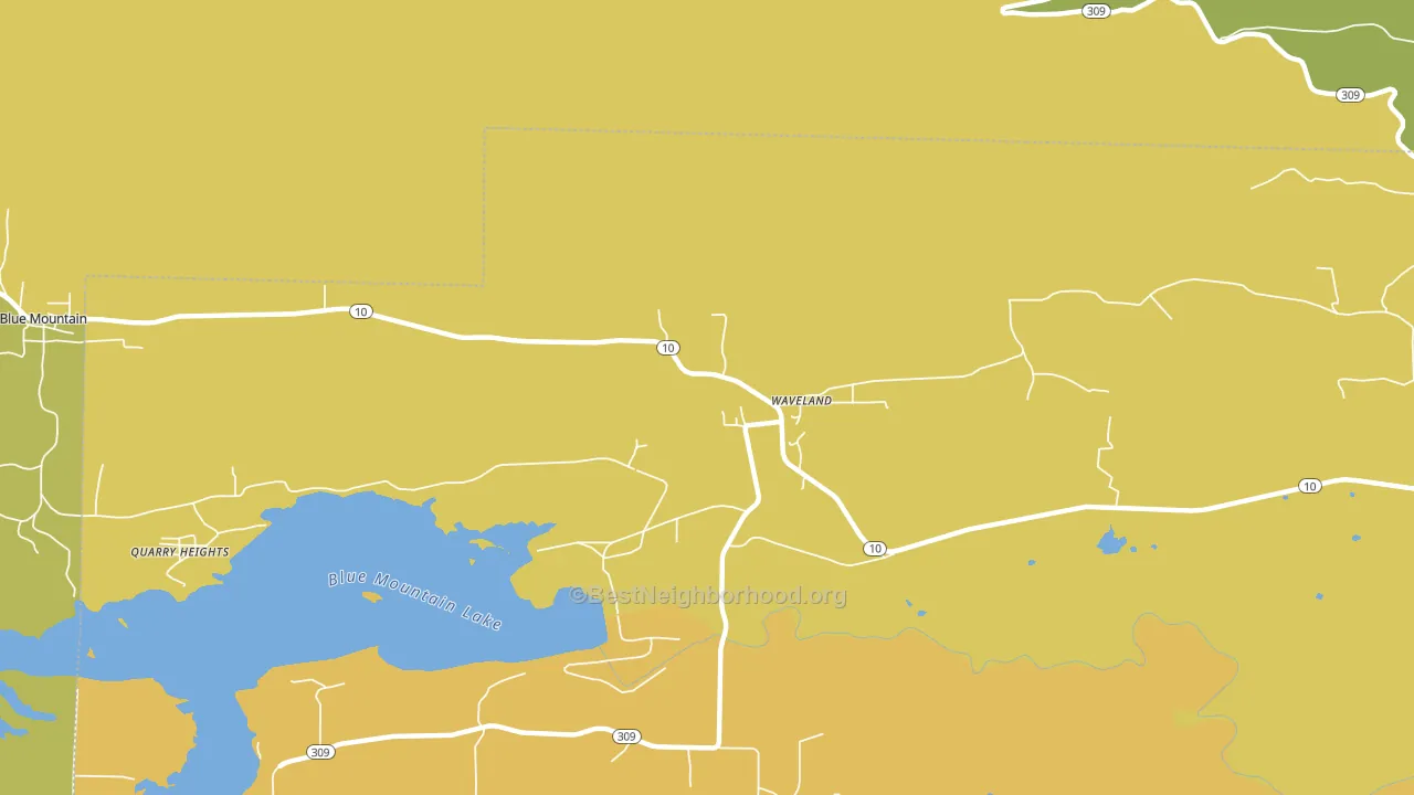 Waveland, AR block-group voter-turnout map