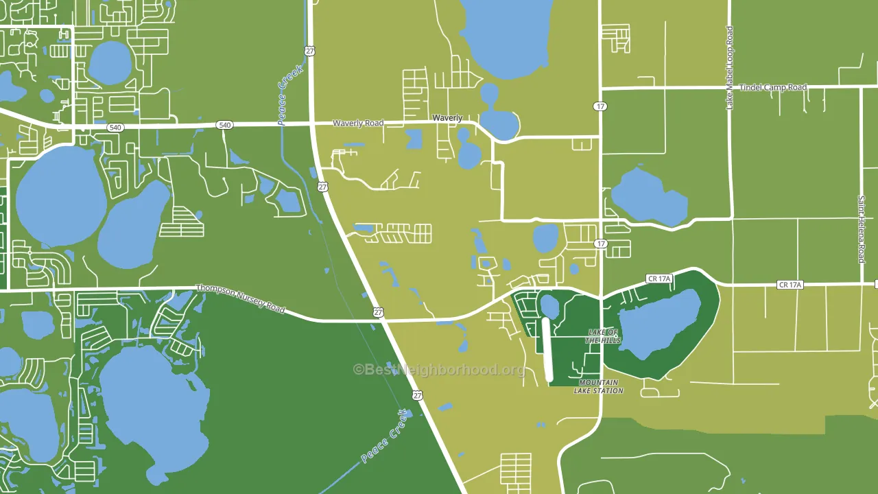 Waverly, FL block-group voter-turnout map