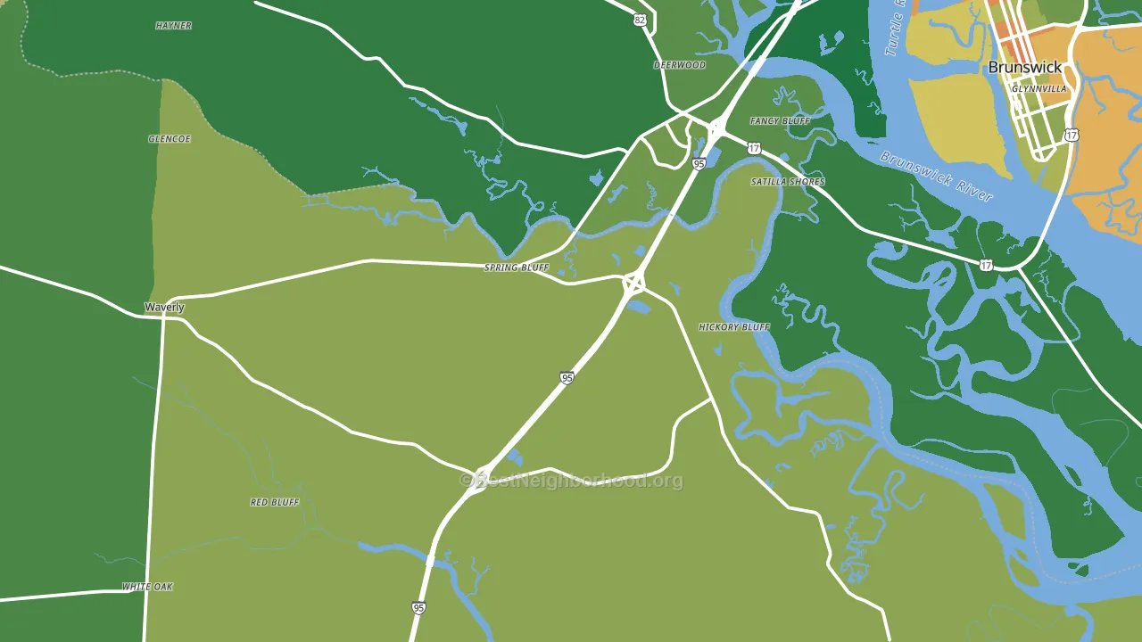 Waverly, GA block-group voter-turnout map