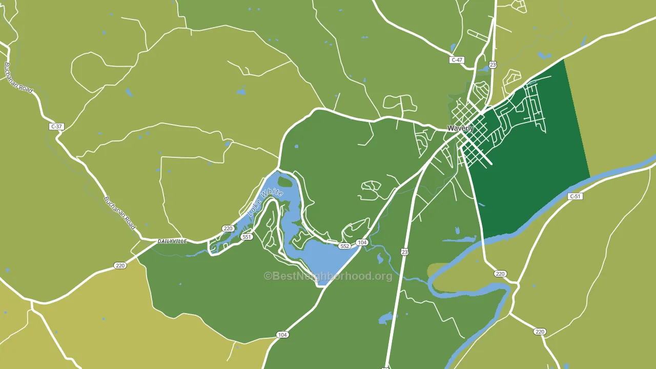 Waverly Gables, OH block-group voter-turnout map
