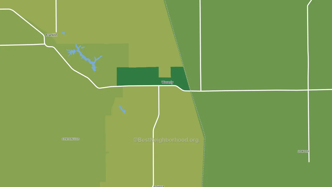 Waverly, IL block-group voter-turnout map