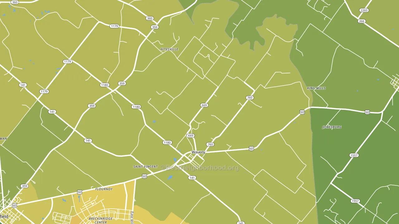 Waverly, KY block-group voter-turnout map