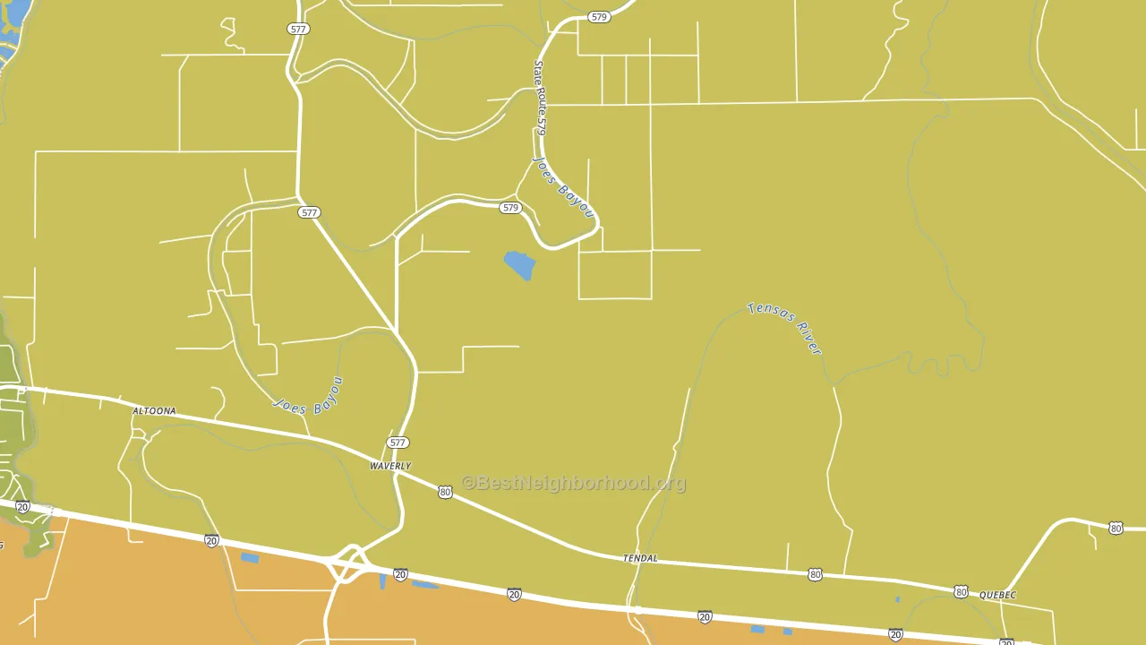 Waverly, LA block-group voter-turnout map