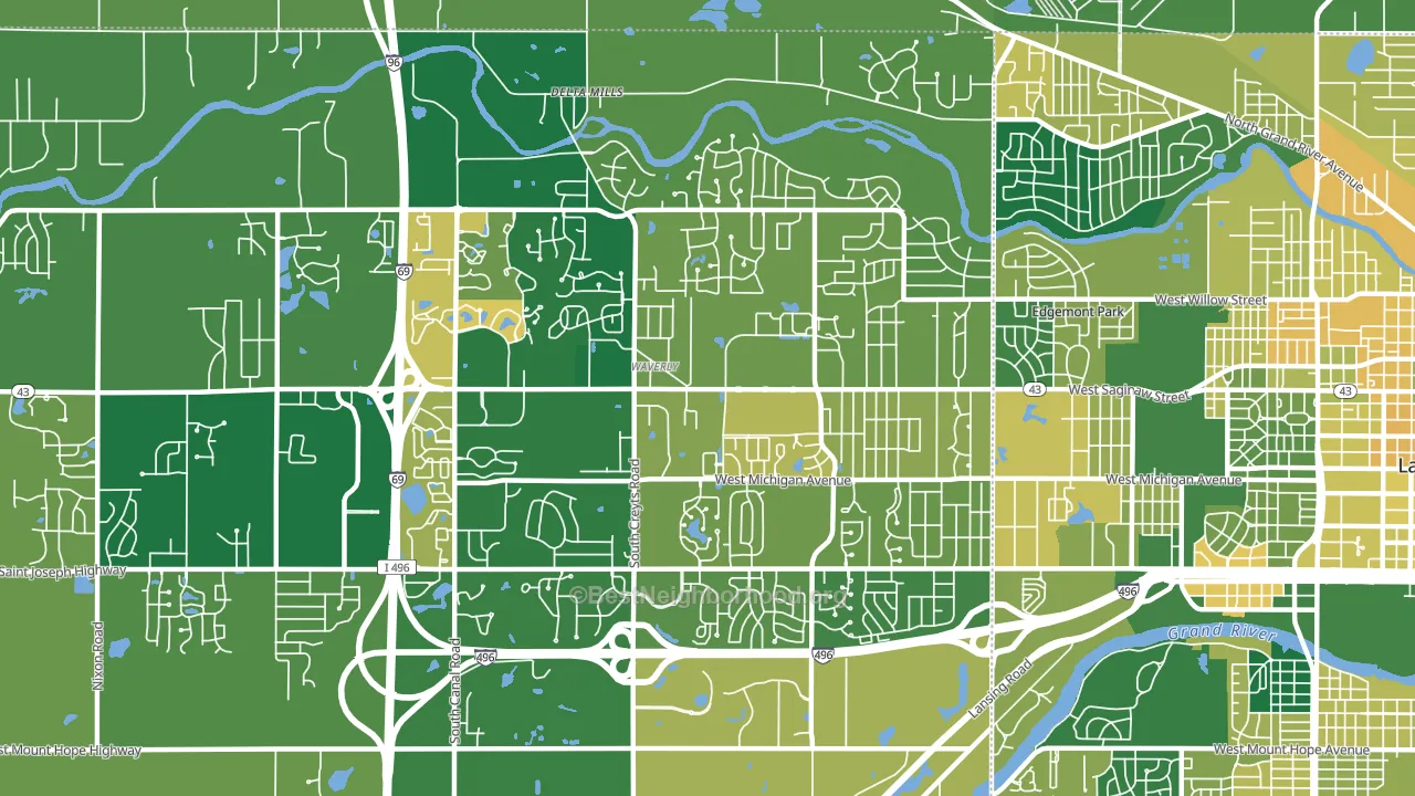 Waverly, MI block-group voter-turnout map