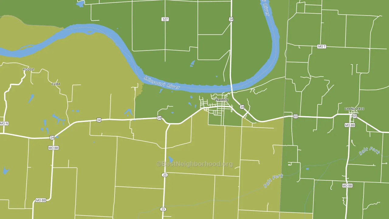 Waverly, MO block-group voter-turnout map