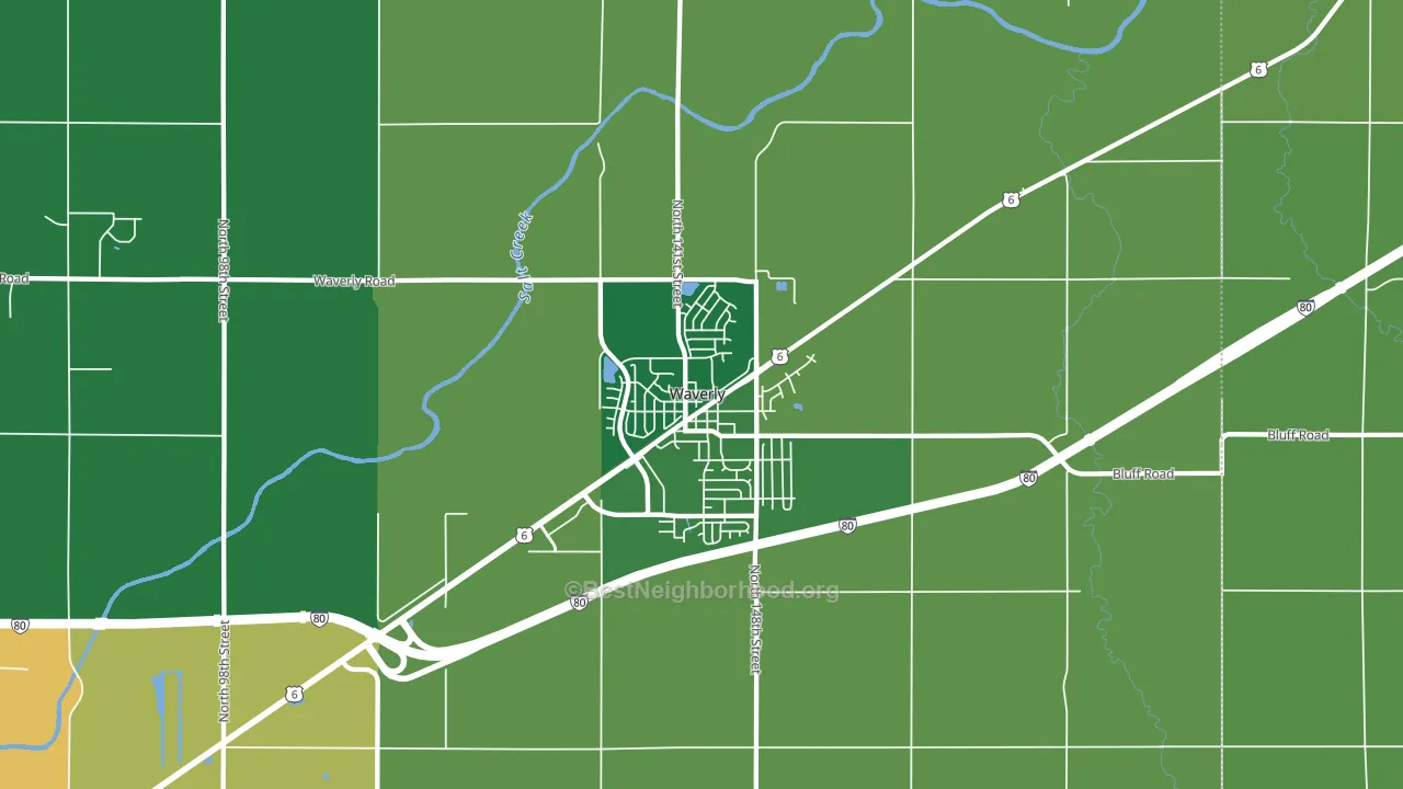 Waverly, NE block-group voter-turnout map