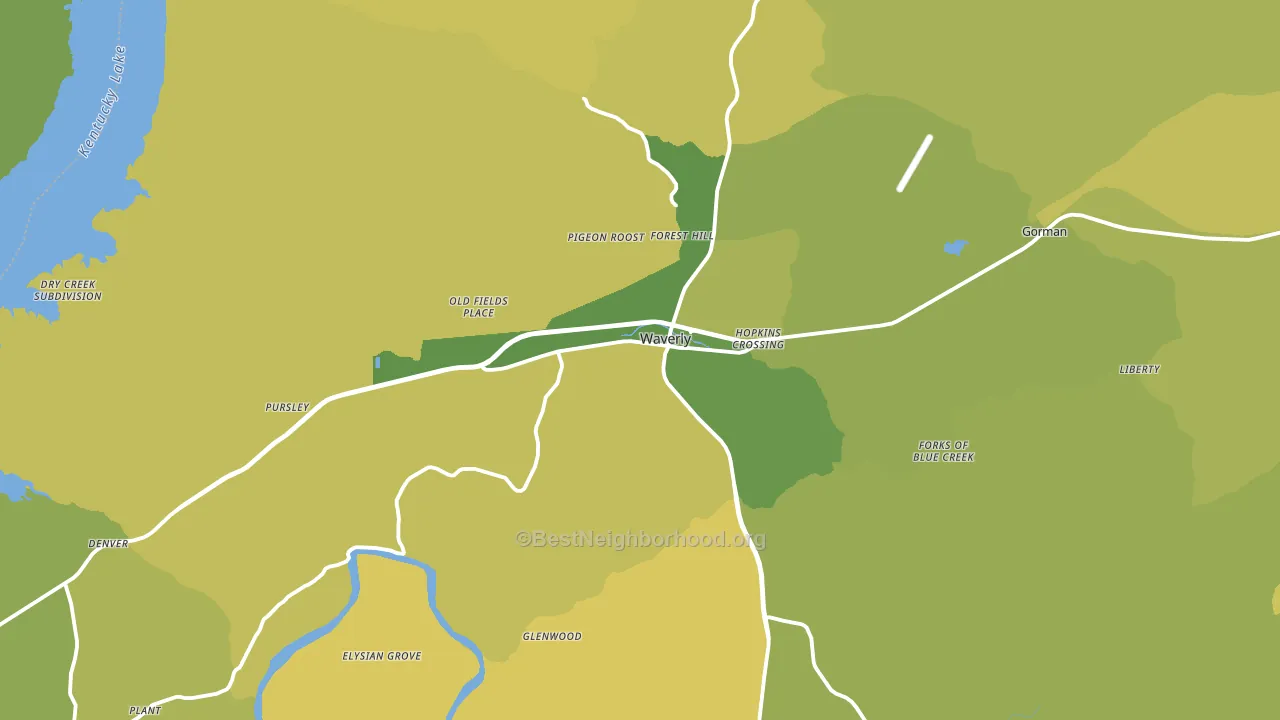 Waverly, TN block-group voter-turnout map