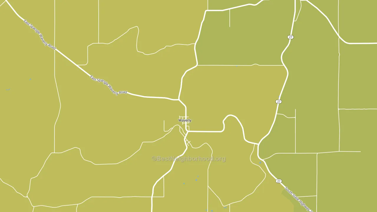 Waverly, WA block-group voter-turnout map
