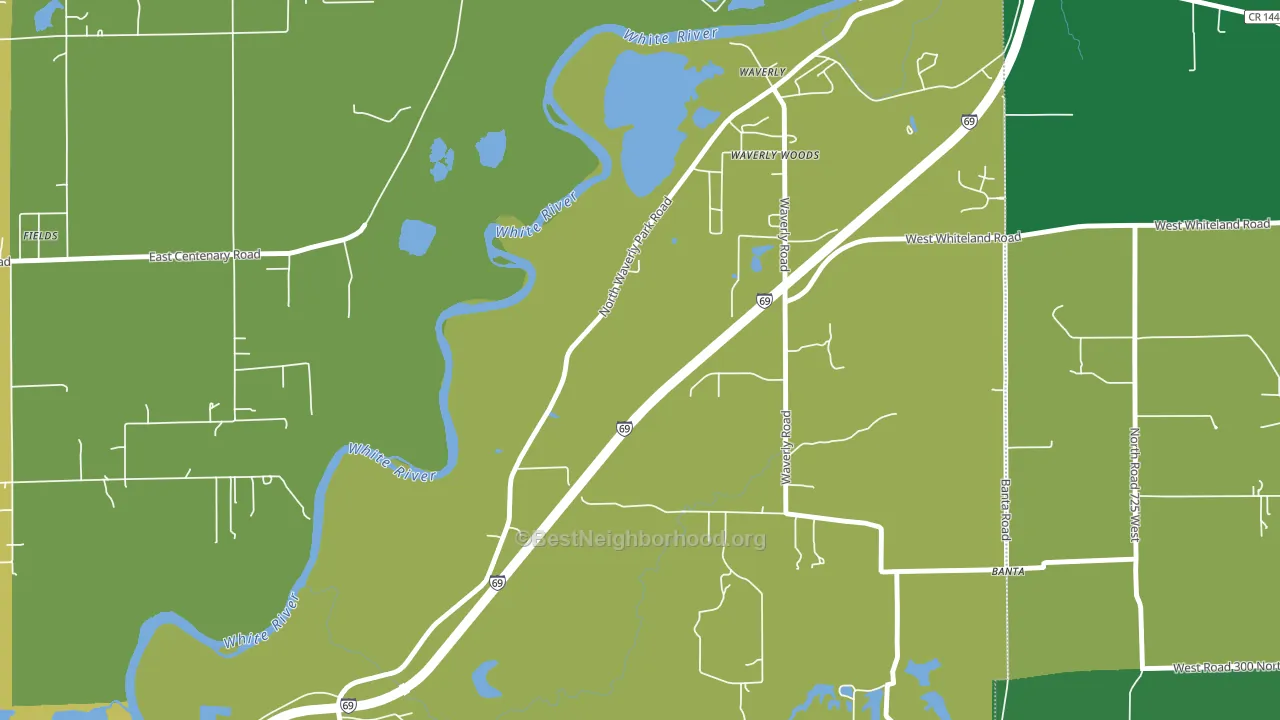 Waverly Woods, IN block-group voter-turnout map