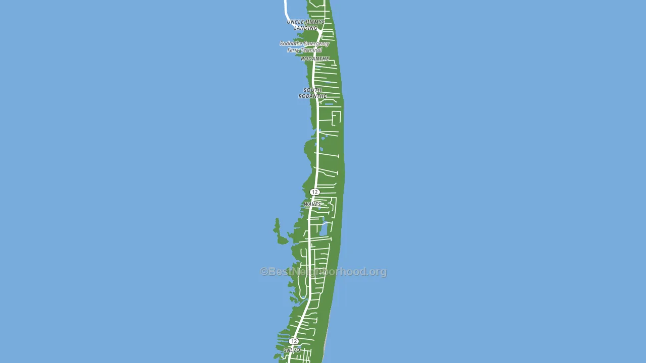 Waves, NC block-group voter-turnout map