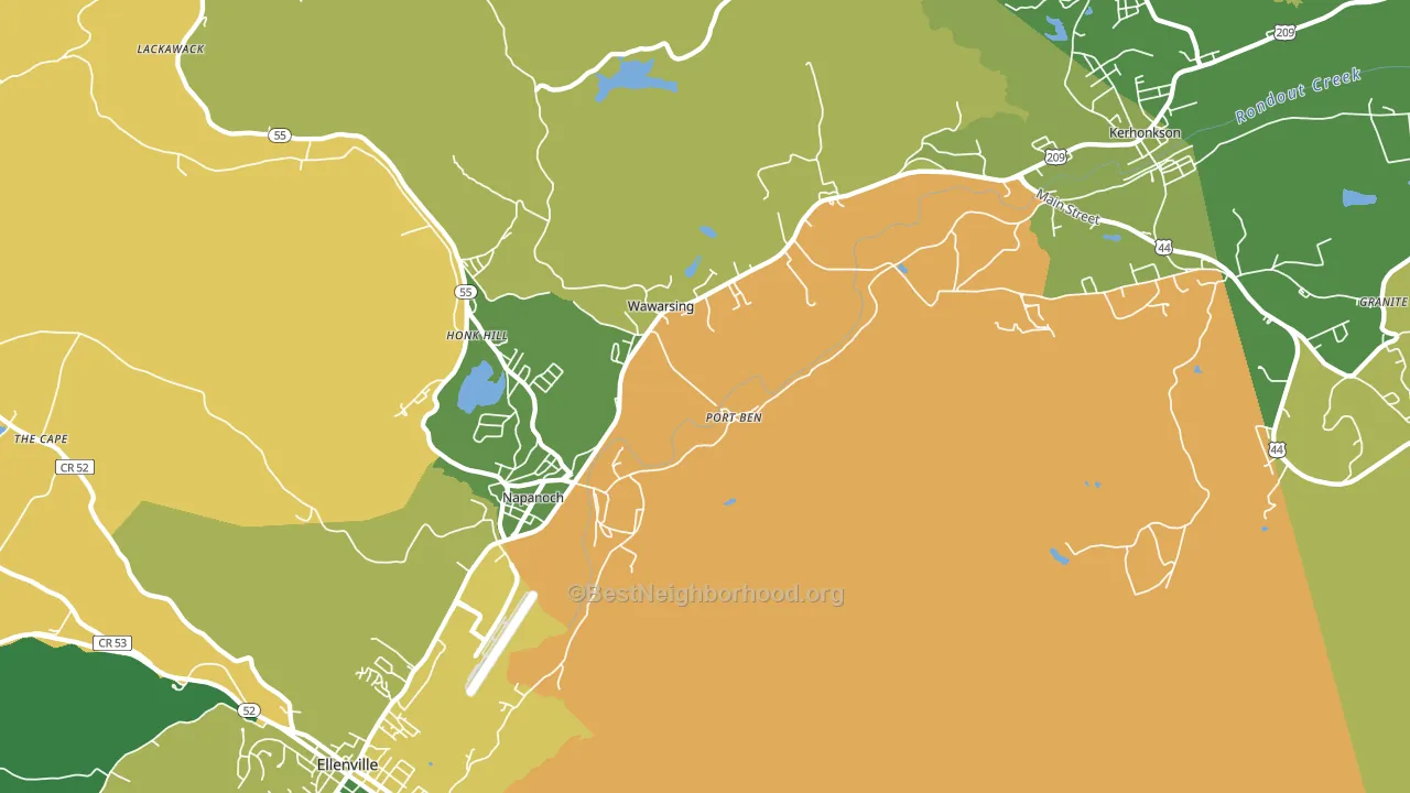 Wawarsing, NY block-group voter-turnout map