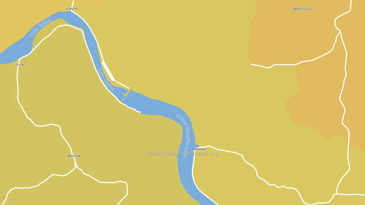 Wawawai, WA block-group voter-turnout map