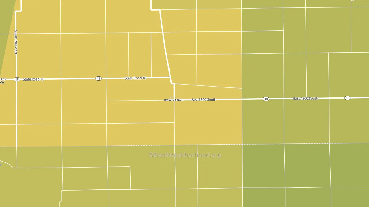 Wawpecong, IN block-group voter-turnout map