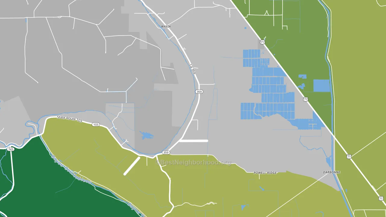 Waxia, LA block-group voter-turnout map