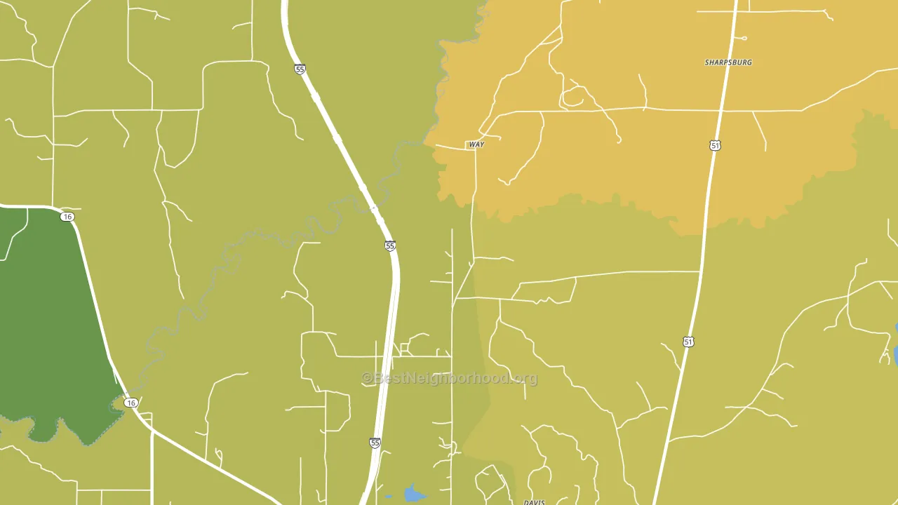Way, MS block-group voter-turnout map