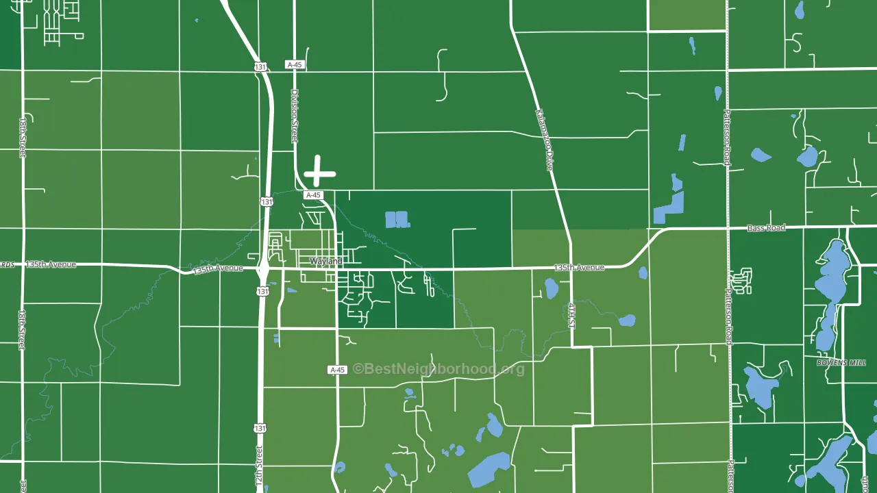 Wayland, MI block-group voter-turnout map