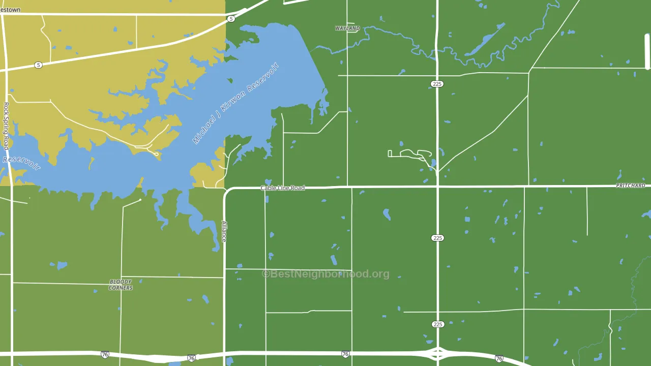 Wayland, OH block-group voter-turnout map