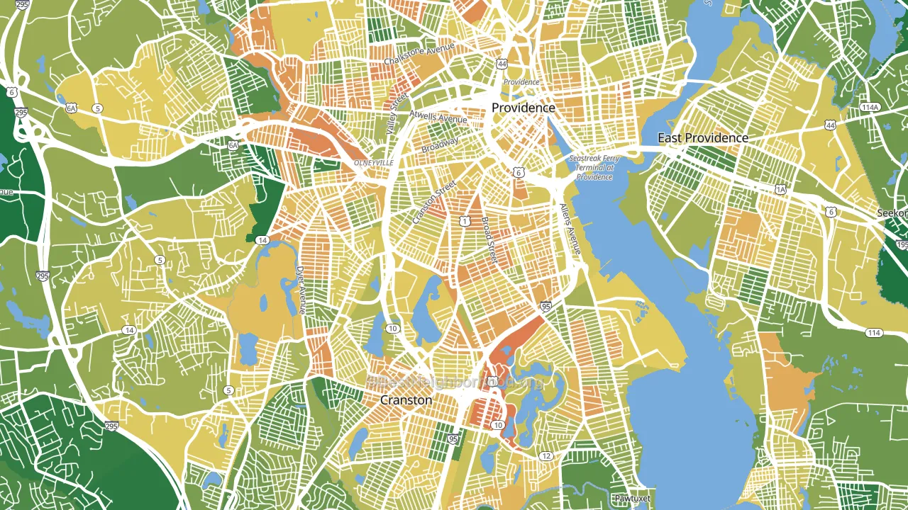 Wayland, Providence, RI block-group voter-turnout map