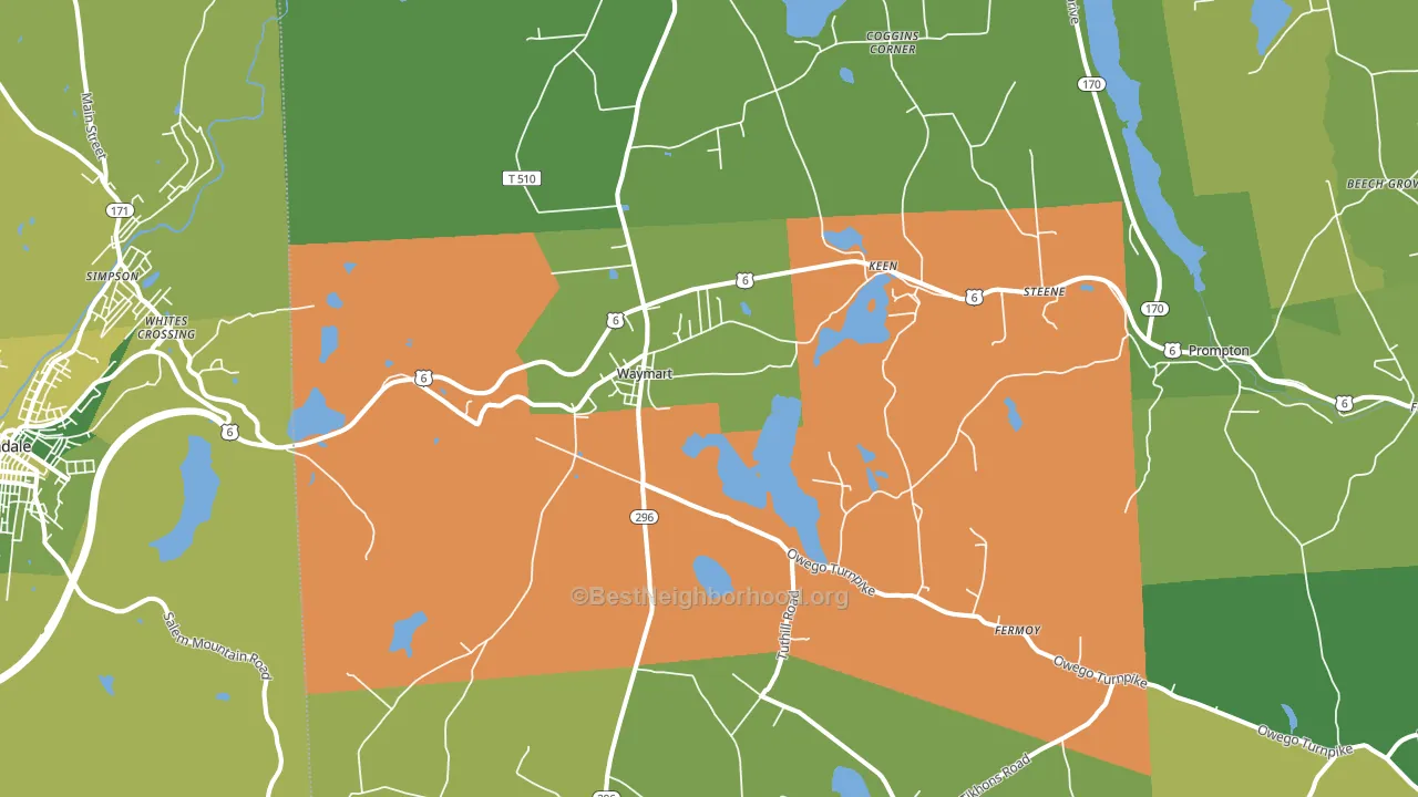 Waymart, PA block-group voter-turnout map