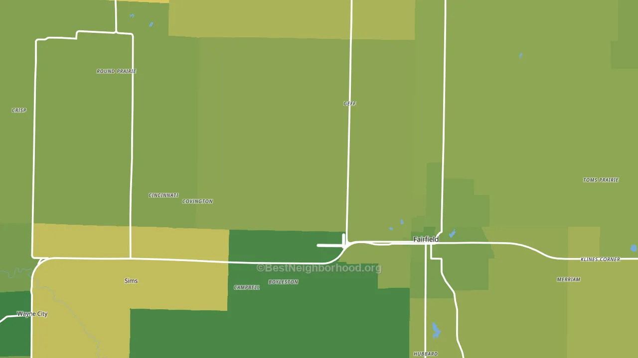 Wayne County, IL block-group voter-turnout map