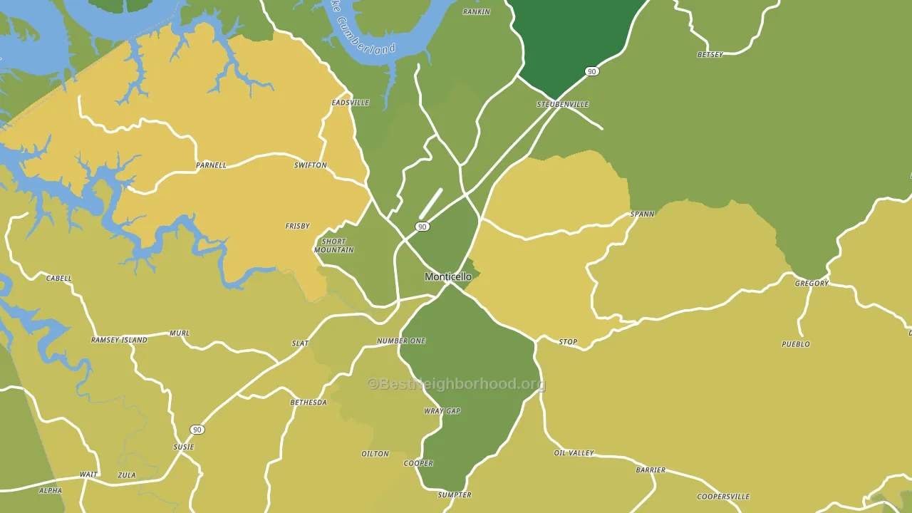 Wayne County, KY block-group voter-turnout map