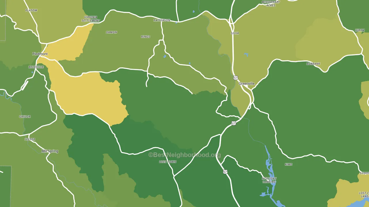 Wayne County, MO block-group voter-turnout map