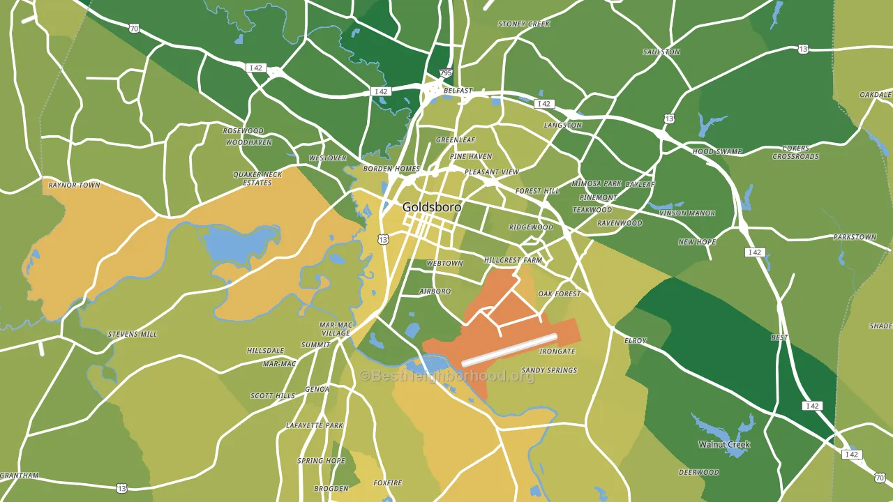 Wayne County, NC block-group voter-turnout map