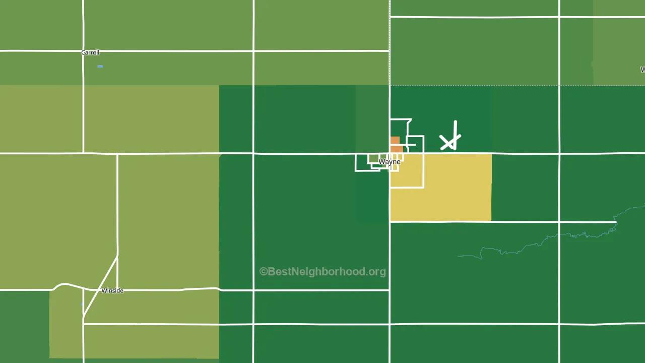 Wayne County, NE block-group voter-turnout map