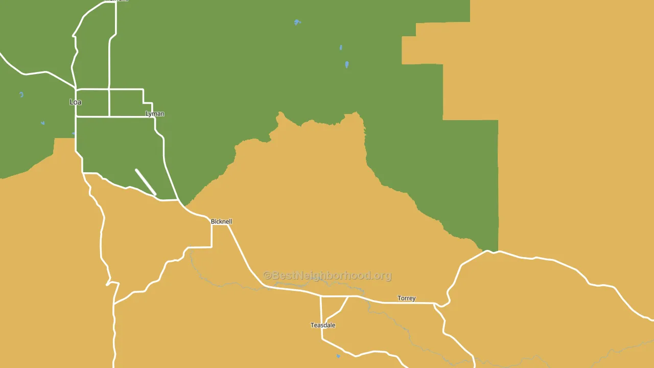 Wayne County, UT block-group voter-turnout map