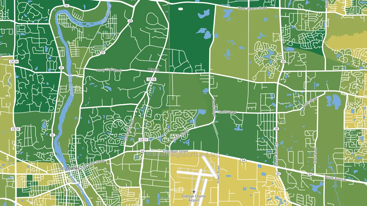 Wayne, IL block-group voter-turnout map