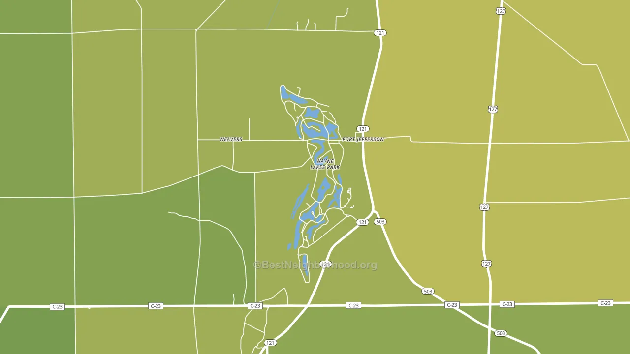 Wayne Lakes, OH block-group voter-turnout map