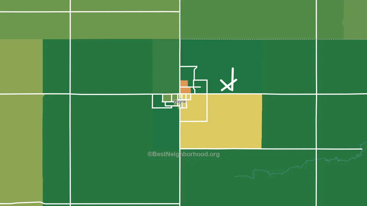 Wayne, NE block-group voter-turnout map