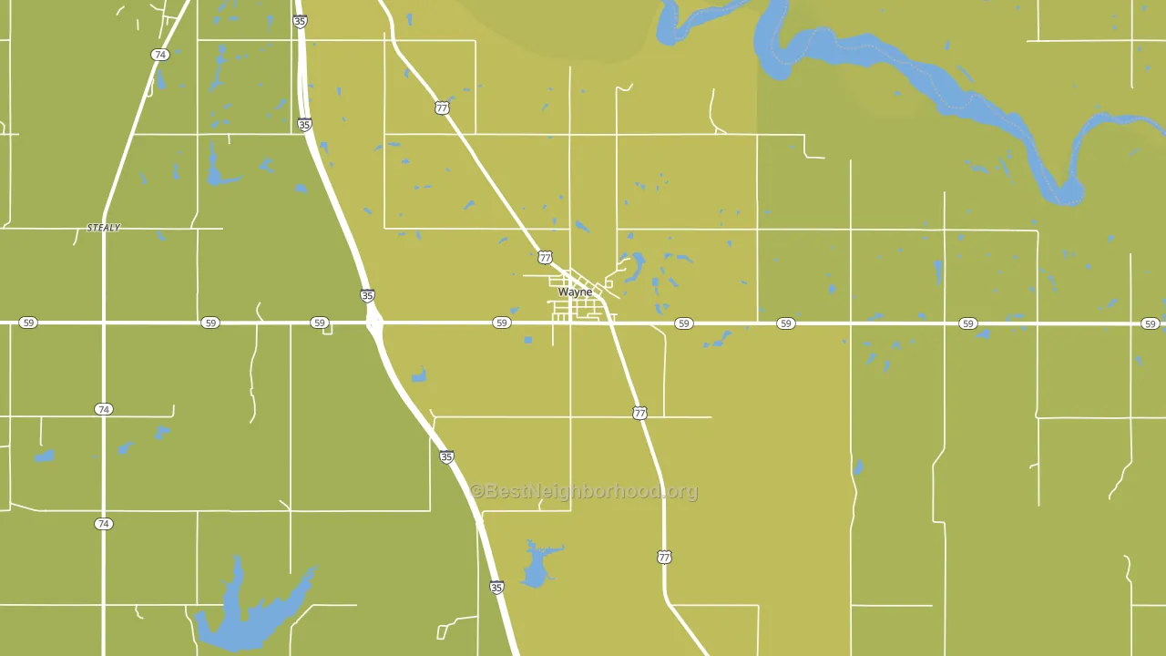 Wayne, OK block-group voter-turnout map