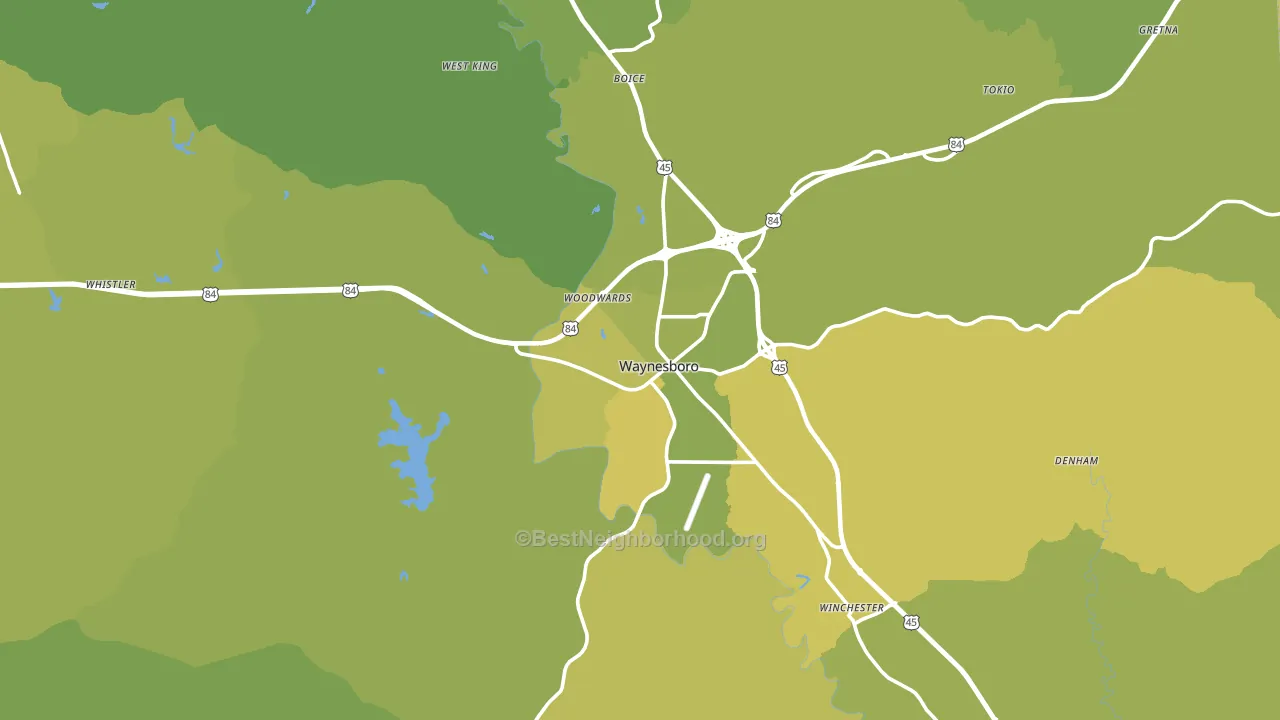 Waynesboro, MS block-group voter-turnout map