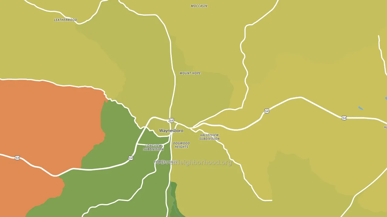 Waynesboro, TN block-group voter-turnout map